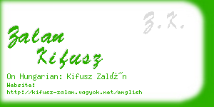 zalan kifusz business card